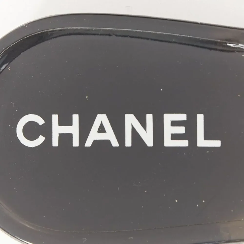 Chanel Grey Clear Camellia Rubber Jelly Sandals